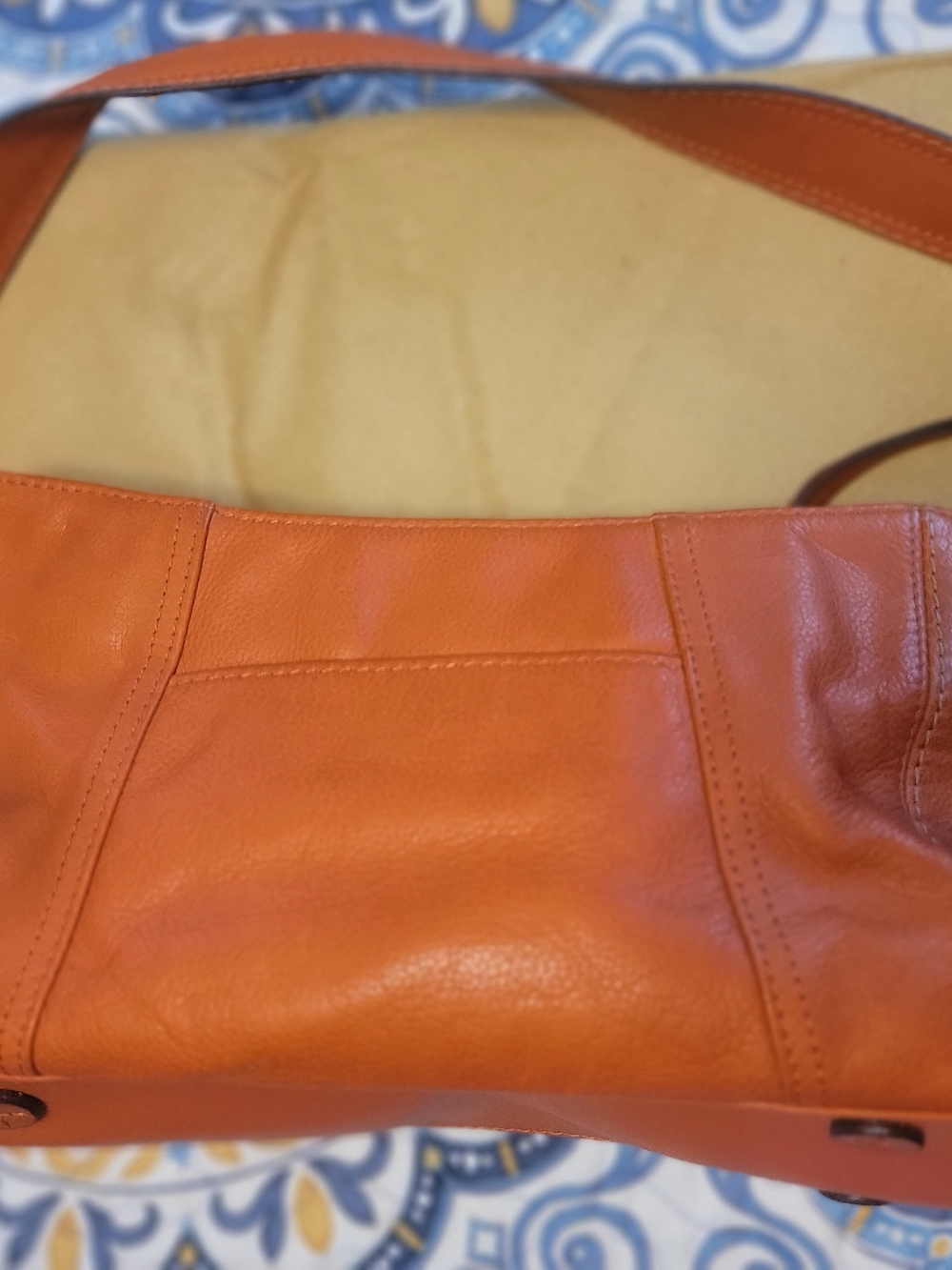 Leather Shoulder Bag in Burnt Orange - Women’s Everyday Tote Liz Claiborne